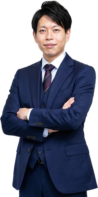腕を組んで立つ税理士